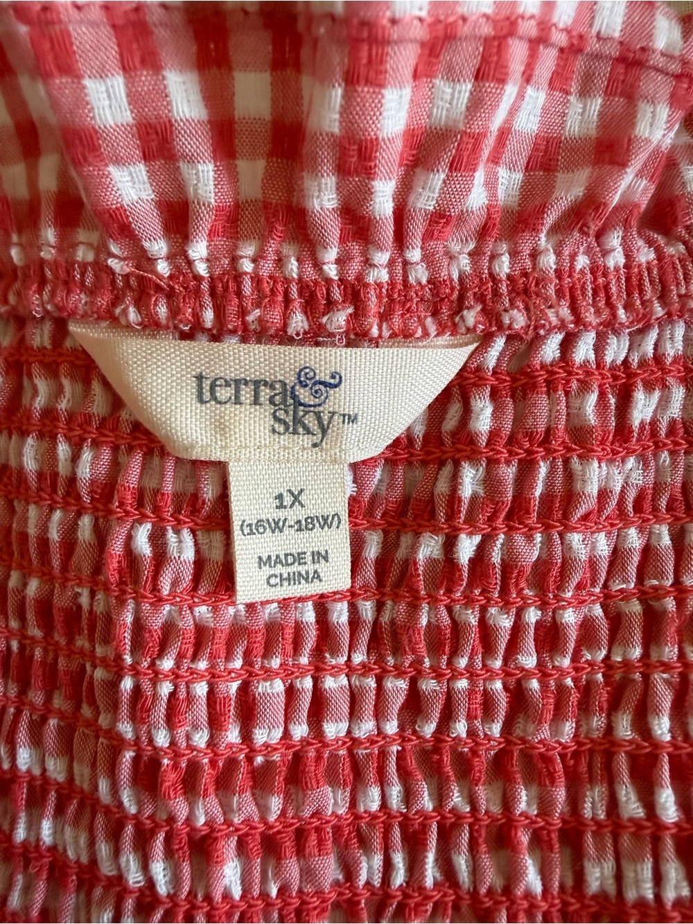 Gingham Smocked Dress Woman’s 1X - Picture 5 of 5